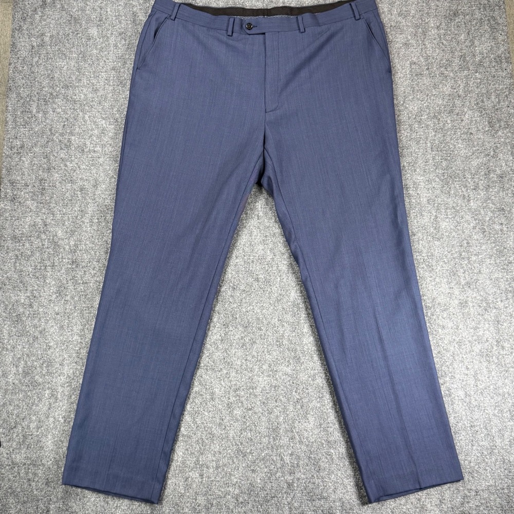 Lauren Ralph Lauren Men's 44x34 Blue Wool Blend Natural Stretch Dress Pants